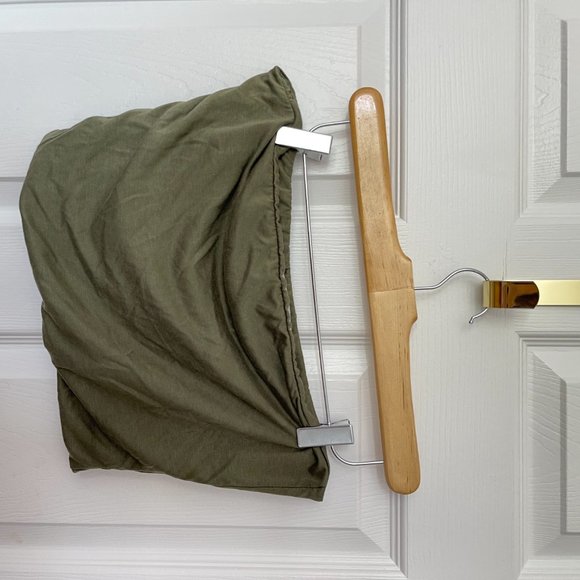 Army Green Bandeau Crop Top - Picture 2 of 2